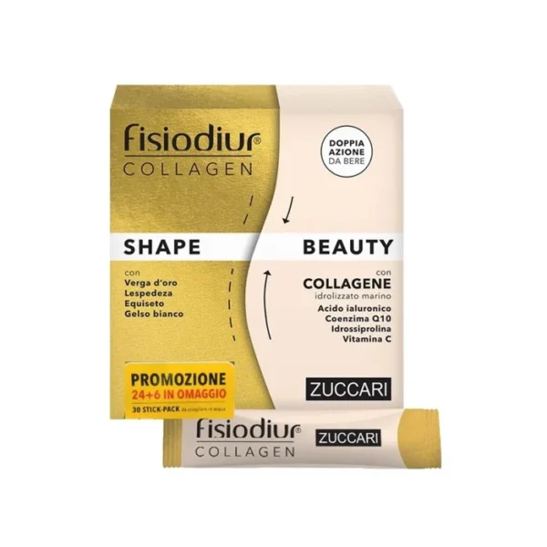 Zuccari Fisiodiur Collagen - Shape & Beauty Integratore Alimentare, 30 stick